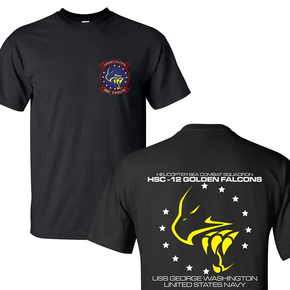 Футболка HSC12 GOLDEN FALCONS SQUADRON темно синяя футболка из США Новинка лета 2019 S 3XL|Мужские