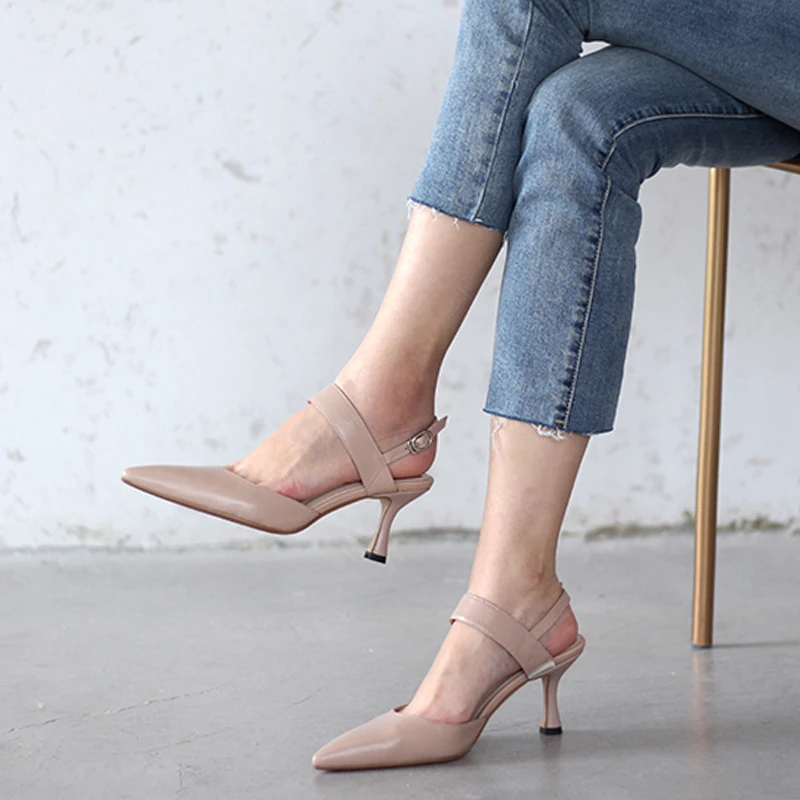 WETKISS Ankle Strap Women Sandals Pointed Toe Footwear Fashion High Heels Female Sandals Genuine Leather Shoes Woman Summer
WETKISS Ankle Strap Women Sandals Pointed Toe Footwear Fashion High Heels Female Sandals Genuine Leather Shoes Woman Summer
