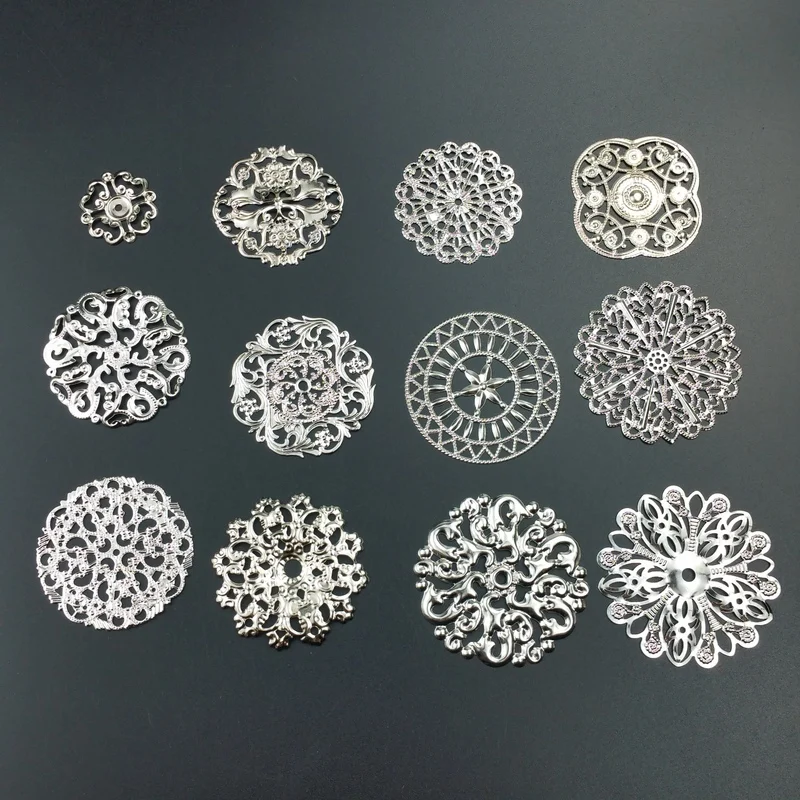 20Pcs/lot Various styles Filigree Round Wraps Connectors Embellishments Findings metal craft cosplay accessories Jewelry parts
20Pcs/lot Various styles Filigree Round Wraps Connectors Embellishments Findings metal craft cosplay accessories Jewelry parts
