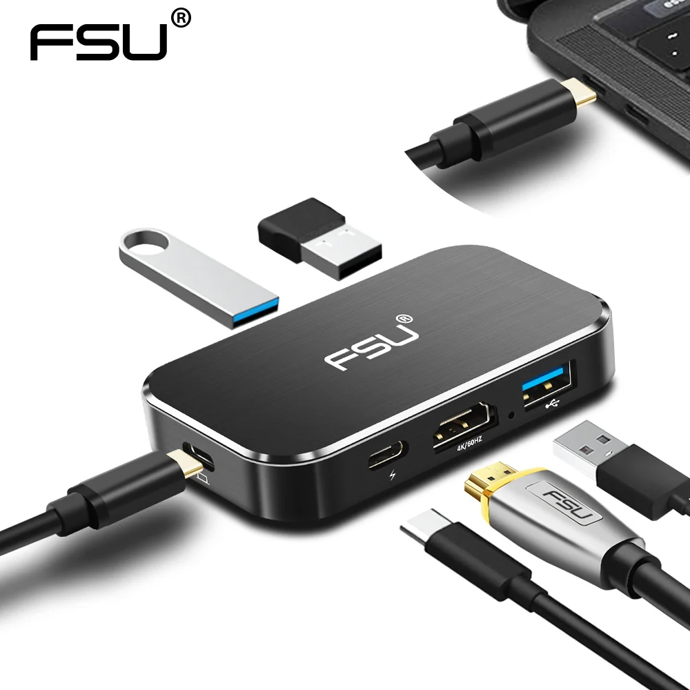 USB концентратор Thunderbolt 3 4k 60 Гц Usb c hdmi порта 100 Вт зарядка PD для MacBook pro matebook Galaxy S10