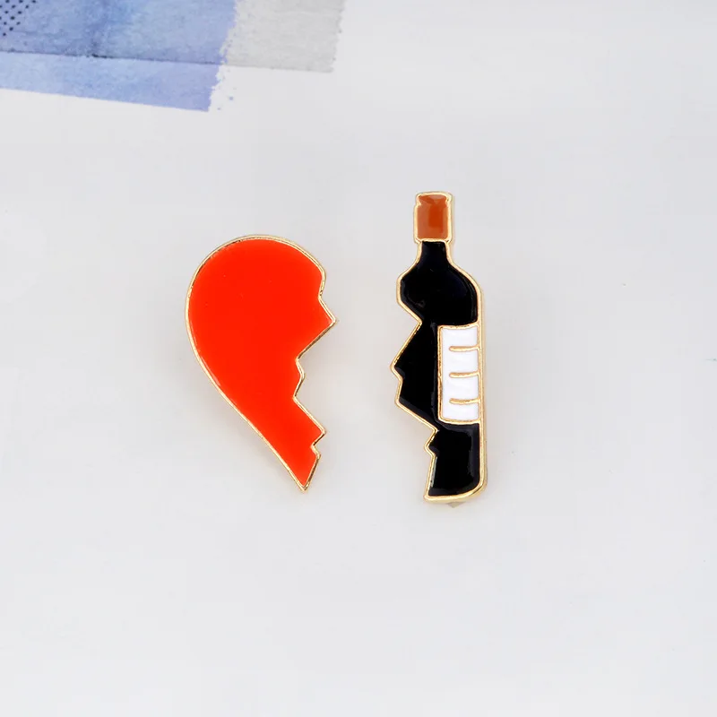 2pcs/Set Broken Heart Wine Bottle Brooches Women Cute Girls Enamel Gold Color Pins On Bag Badge Jewelry Party Boys Gift
2pcs/Set Broken Heart Wine Bottle Brooches Women Cute Girls Enamel Gold Color Pins On Bag Badge Jewelry Party Boys Gift