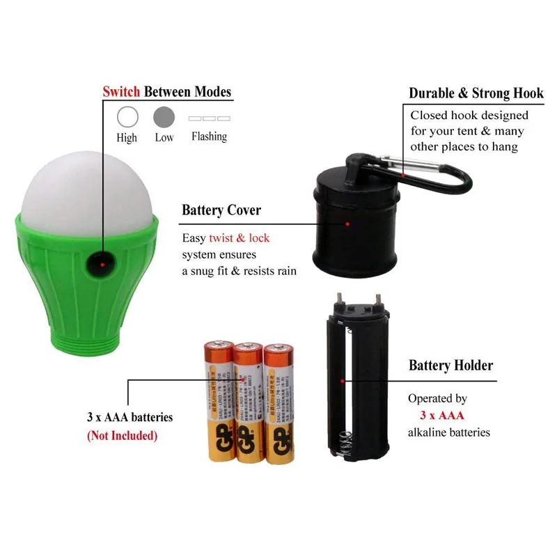 Aitey Camping Light 3LED Camping Lantern Portable Waterproof Tent Light Hiking Fishing Emergency Light Lamp Outdoor Indoor
Aitey Camping Light 3LED Camping Lantern Portable Waterproof Tent Light Hiking Fishing Emergency Light Lamp Outdoor Indoor