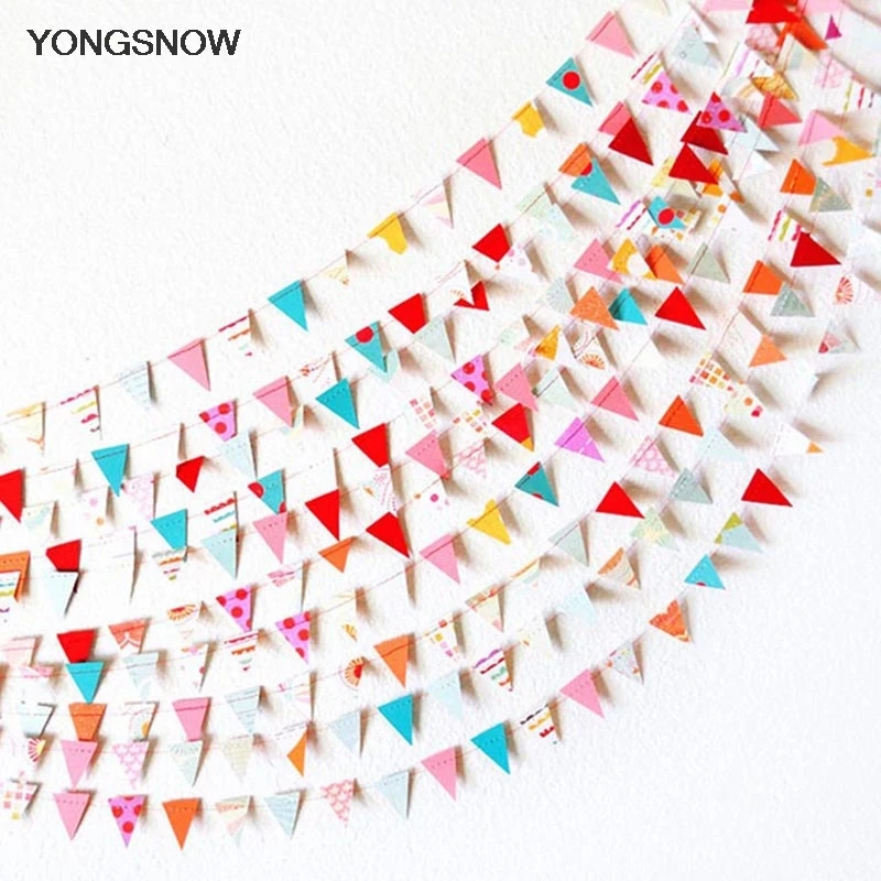 4m Small Paper Flags Hanging Paper Garland Wedding Bunting Banner Baby Shower Birthday Decoration String Streamer Party Supplies
4m Small Paper Flags Hanging Paper Garland Wedding Bunting Banner Baby Shower Birthday Decoration String Streamer Party Supplies