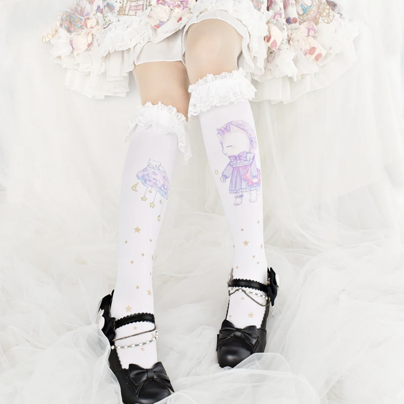 Princess sweet lolita stockings Originally Japanese cute lace stockings Lolita cat printing bottom stockings women WXL088
Princess sweet lolita stockings Originally Japanese cute lace stockings Lolita cat printing bottom stockings women WXL088