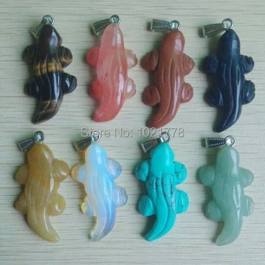 2017 Fashion Carving Mixed natural stone pendulum animal crocodile shape Pendants Charms jewelry 8pcs Wholesale free shipping
2017 Fashion Carving Mixed natural stone pendulum animal crocodile shape Pendants Charms jewelry 8pcs Wholesale free shipping