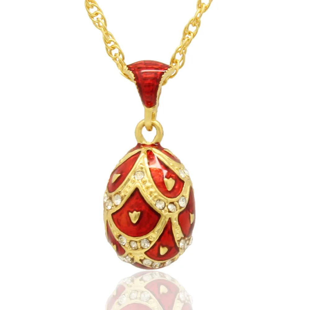 Suitable for all brands of handmade red enamels Russian egg pendant necklace Easter jewelry gift
Suitable for all brands of handmade red enamels Russian egg pendant necklace Easter jewelry gift