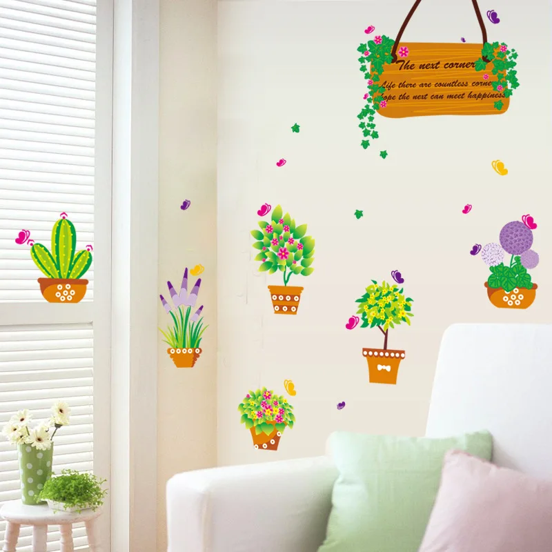 New goods cartoon flower POTS of children room household adornment wall sticker on the wall
New goods cartoon flower POTS of children room household adornment wall sticker on the wall
