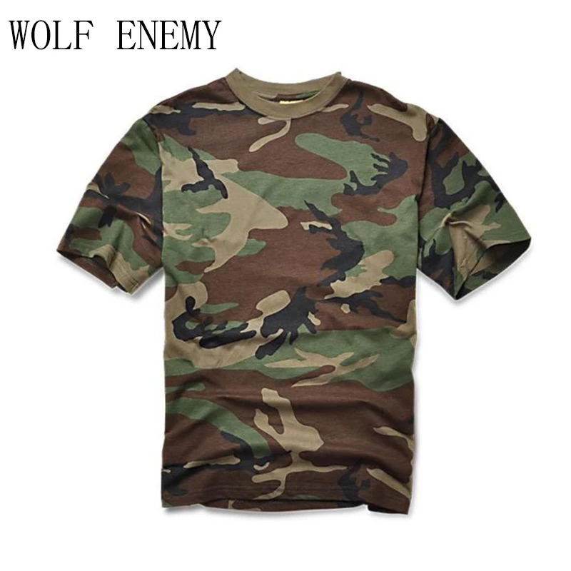 Фото Мужская Летняя хлопковая Военная тактическая футболка с - купить
