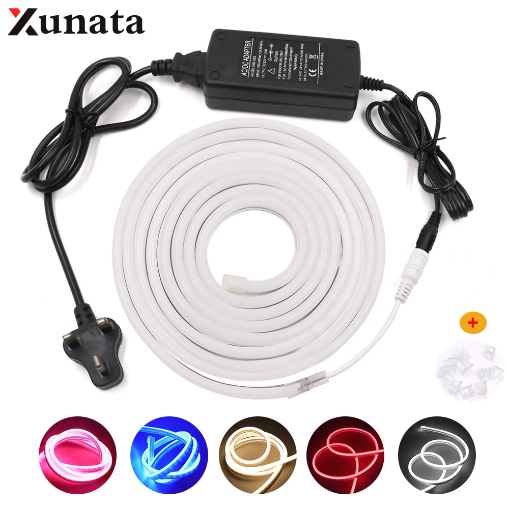 DC12V LED Strip Neon Light 2835 120Leds/m Flexible Waterproof Led Ribbon Strip Light Neon Tube With UK Plug White/Warm White
DC12V LED Strip Neon Light 2835 120Leds/m Flexible Waterproof Led Ribbon Strip Light Neon Tube With UK Plug White/Warm White
