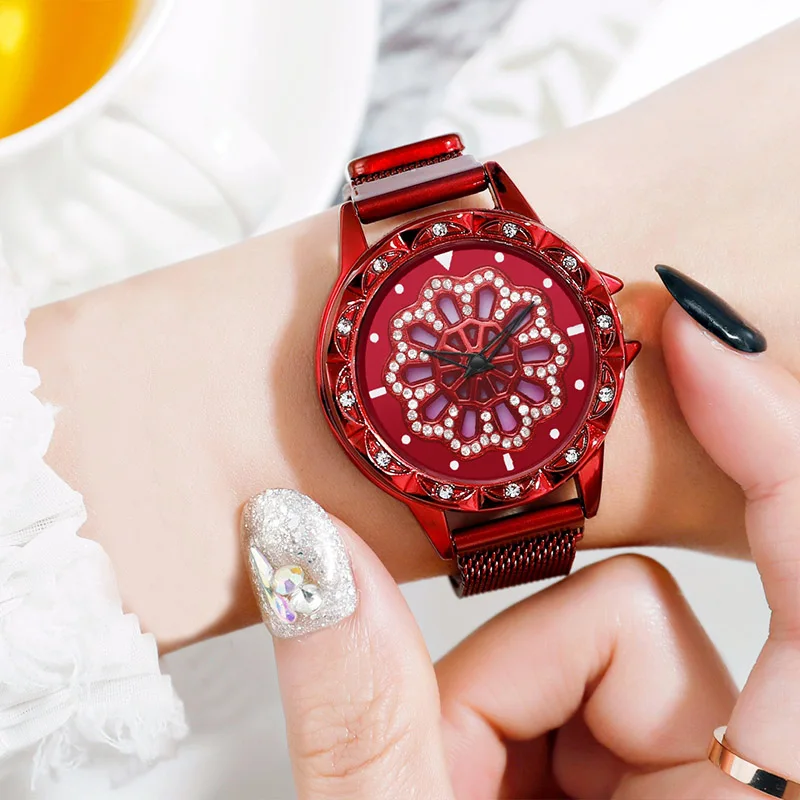 Women Lucky Quartz Watch Rotatable Dial with Magnetic Buckle Alloy Mesh Band LL@17
Women Lucky Quartz Watch Rotatable Dial with Magnetic Buckle Alloy Mesh Band LL@17