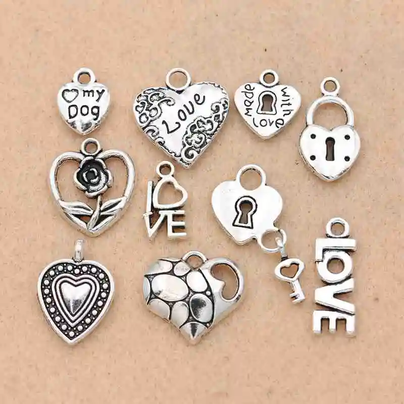 Mix Tibetan Silver Plated Love Heart Made with Love Lock Charm Pendants Jewelry Diy Accessories Jewelry Making Findings
Mix Tibetan Silver Plated Love Heart Made with Love Lock Charm Pendants Jewelry Diy Accessories Jewelry Making Findings