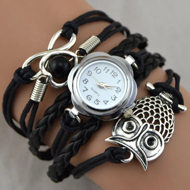 Relojes Mujer 2017 Owl Four Leaf Clover Header Heart With Glass Bead Wax Rope Lobster Women Watches
Relojes Mujer 2017 Owl Four Leaf Clover Header Heart With Glass Bead Wax Rope Lobster Women Watches