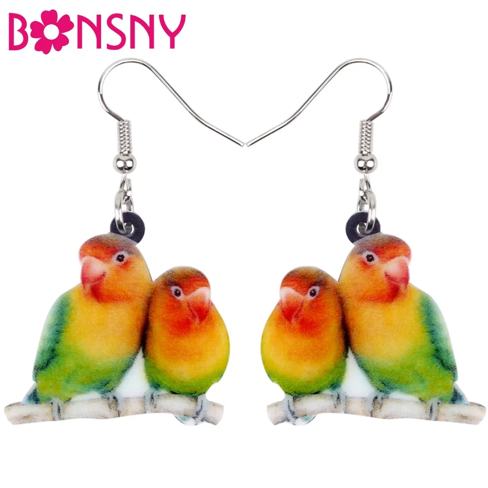 Bonsny Acrylic Sweet Africa Fischer's Lovebird Parrot Earrings Big Long Dangle Drop Novelty Animal Jewelry For Women Girls Gift
Bonsny Acrylic Sweet Africa Fischer's Lovebird Parrot Earrings Big Long Dangle Drop Novelty Animal Jewelry For Women Girls Gift