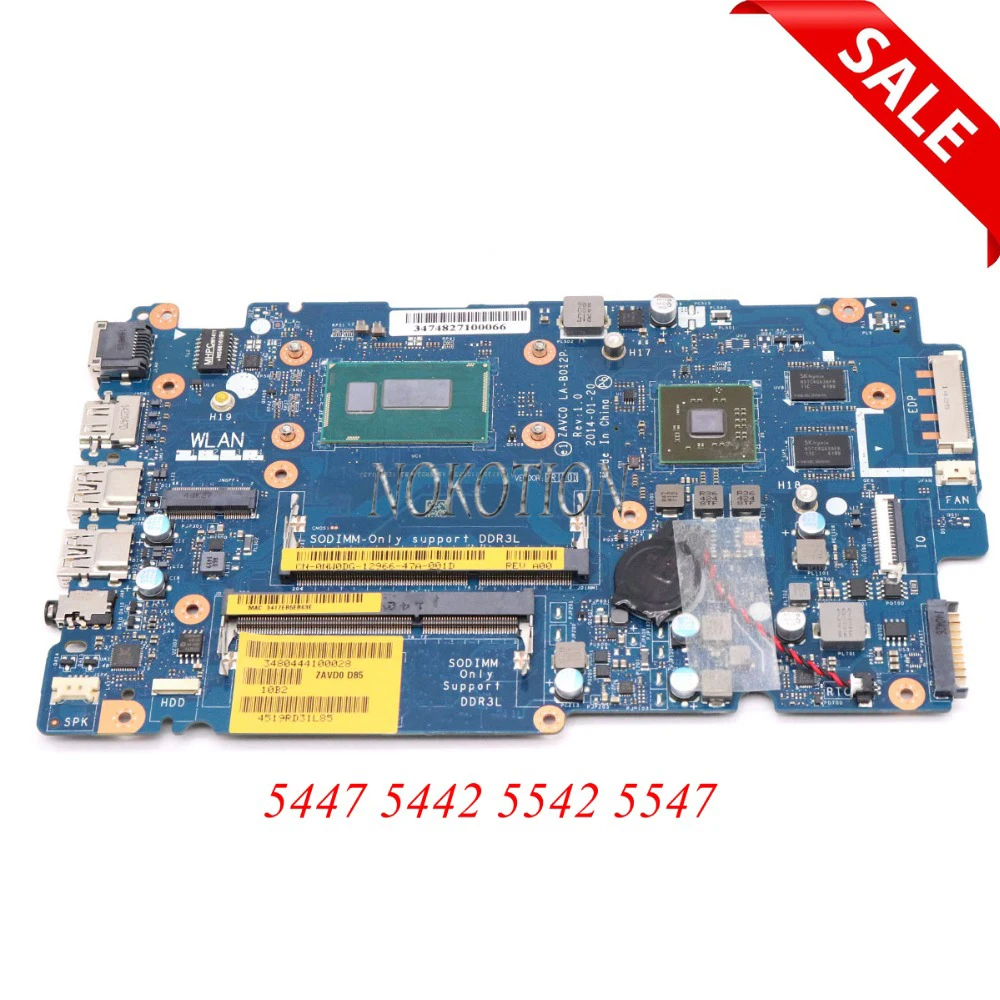 NOKOTION CN-056DXP 056DXP 56DXP ZAVC0 LA-B012P Материнская плата ноутбука для Dell Inspiron 5447 5442 5542 5547 стандартная материнская плата
NOKOTION CN-056DXP 056DXP 56DXP ZAVC0 LA-B012P Материнская плата ноутбука для Dell Inspiron 5447 5442 5542 5547 стандартная материнская плата