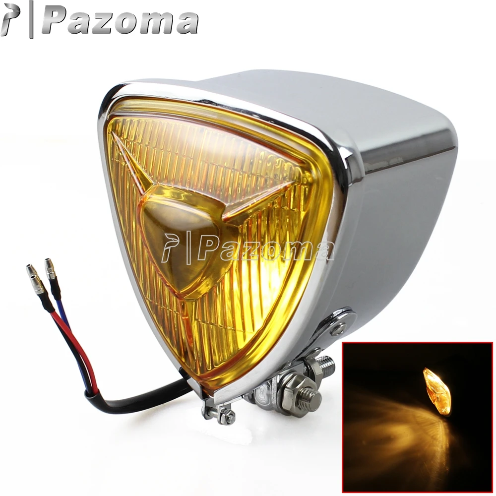 Amber Lens Motorbike Triangle Head Light H4 12V 55/60W Motorcycle Headlamp Front Light For Harley Cafe Racer Custom Motorcycles
Amber Lens Motorbike Triangle Head Light H4 12V 55/60W Motorcycle Headlamp Front Light For Harley Cafe Racer Custom Motorcycles