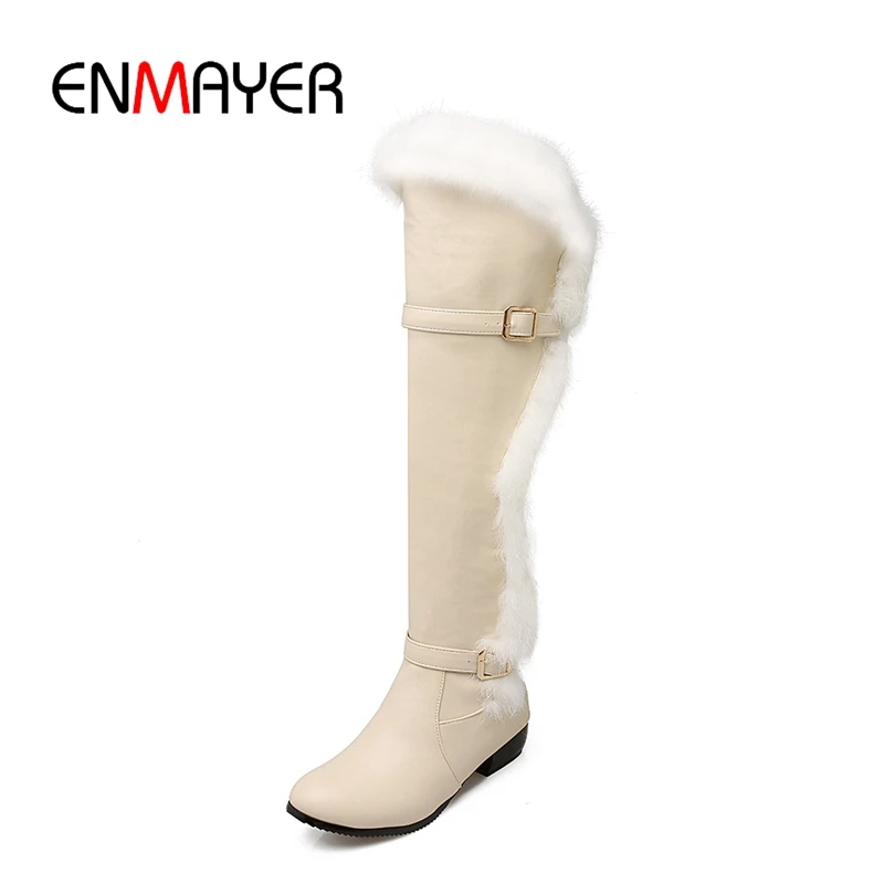 ENMAYER New Fashion women solid round toe faux fur square heel over-the-knee boots lady high heel boots ZYL699
ENMAYER New Fashion women solid round toe faux fur square heel over-the-knee boots lady high heel boots ZYL699