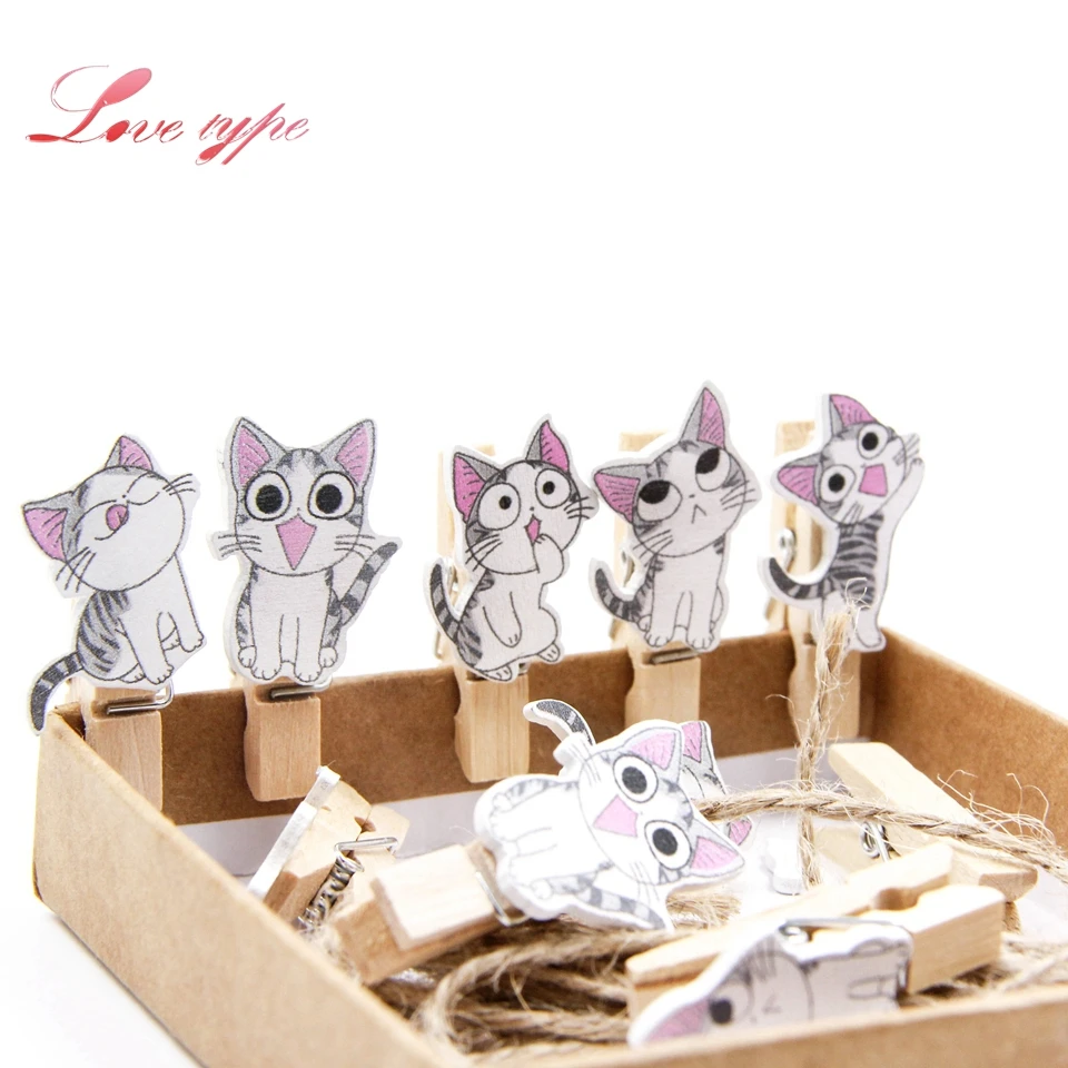 10pcs/lot Cute Wooden Clip with Hemp Rope Mini Japanese Cat DIY Photo Food Paper Clips Wood Crafts Decor Home Party Supplies
10pcs/lot Cute Wooden Clip with Hemp Rope Mini Japanese Cat DIY Photo Food Paper Clips Wood Crafts Decor Home Party Supplies