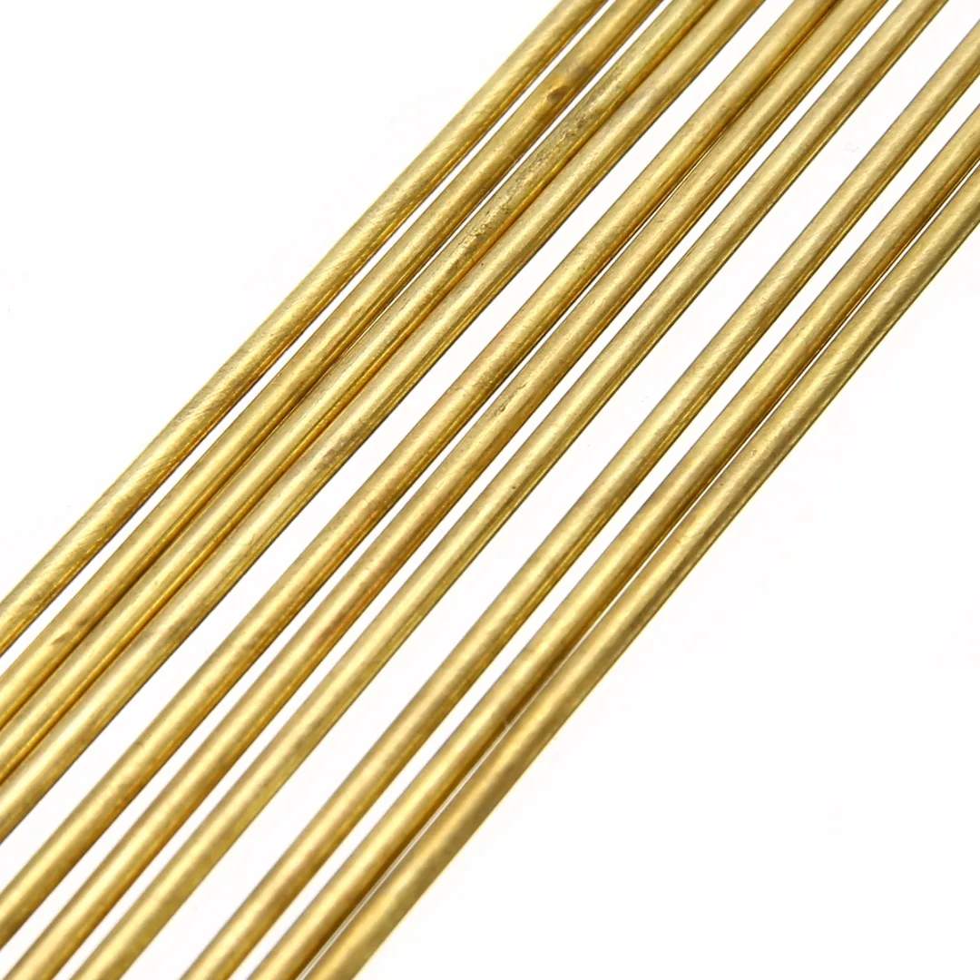 

10pcs 1.6mm Diam Brass Rods Gold 250mm Length Wires Sticks Good Plasticity Repair Weld Tool for Welding Brazing Soldering