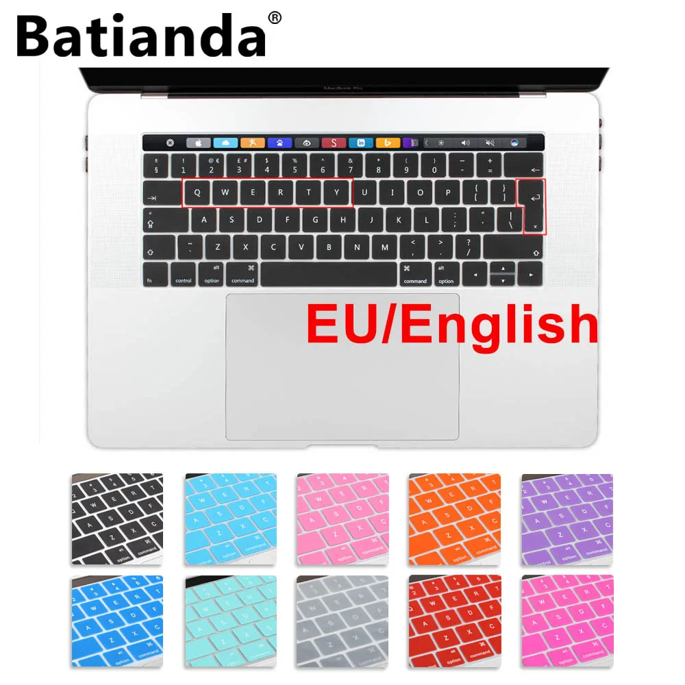 Силиконовая накладка на клавиатуру, наклейки для MacBook Pro 13 дюймов, 15 дюймов, 2016/2017/2018
Силиконовая накладка на клавиатуру, наклейки для MacBook Pro 13 дюймов, 15 дюймов, 2016/2017/2018