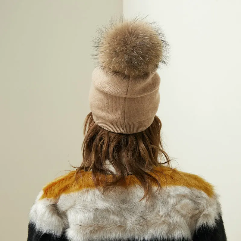 2018Autumn winter pure color warmth wool rope knitted raccoon hair ball ear protectors. | Аксессуары для одежды