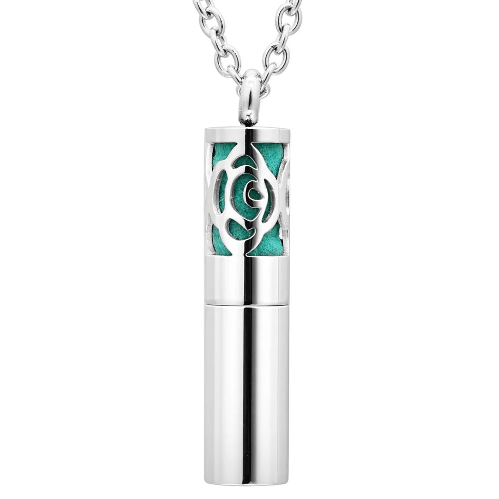 New Style 316L Stainless Steel Flowers Cylinder Essential Oil Diffuser Necklace Aromatherapy Pendants Perfume Locket
New Style 316L Stainless Steel Flowers Cylinder Essential Oil Diffuser Necklace Aromatherapy Pendants Perfume Locket