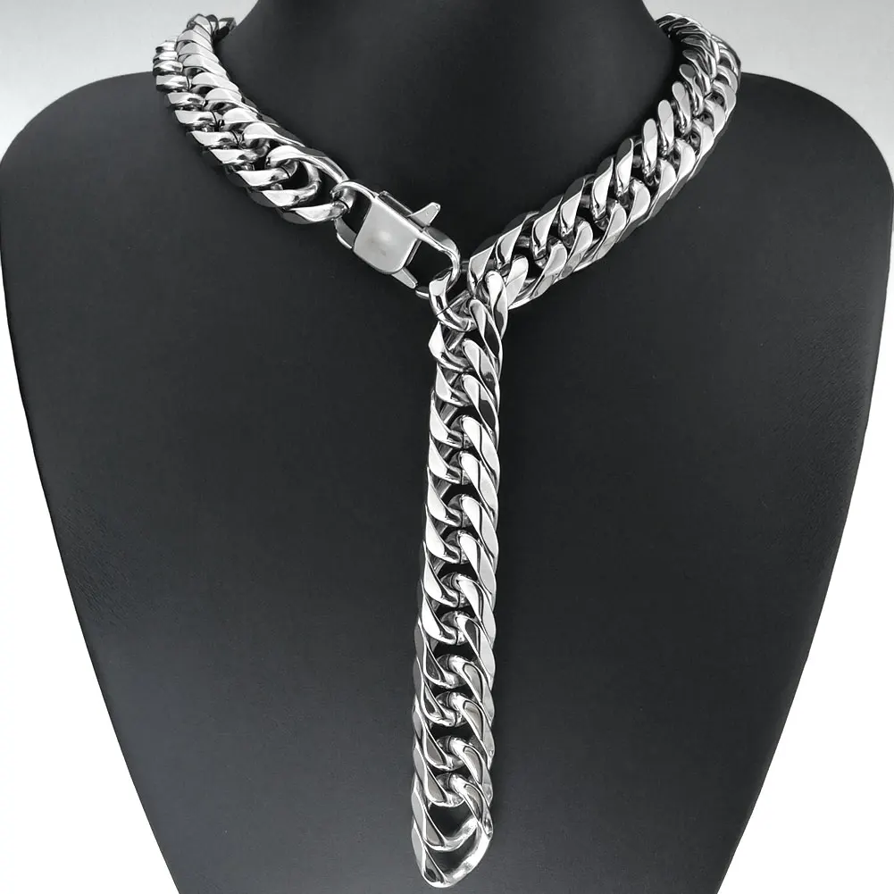 Mens womens classic necklace 316L stainless steel Chain Silver tone All polished 16mm N392 Can pendant chain 
Mens womens classic necklace 316L stainless steel Chain Silver tone All polished 16mm N392 Can pendant chain