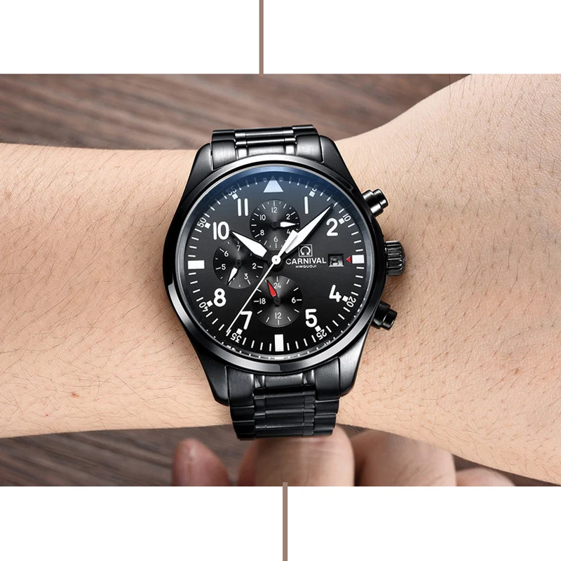 CARRIVAL Mens Watches Top Brand Luxury Automatic Mechanical Watches Men Watch Male Aircraft series Black Clock reloj hombre 2019
CARRIVAL Mens Watches Top Brand Luxury Automatic Mechanical Watches Men Watch Male Aircraft series Black Clock reloj hombre 2019