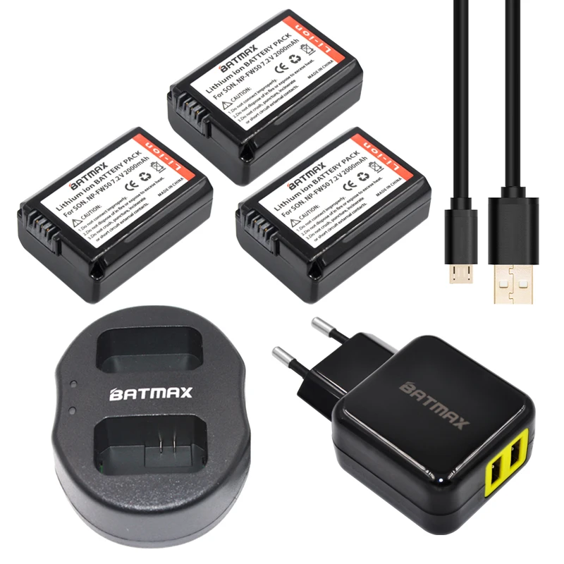 3 шт. 2000 мАч NP-FW50 NPFW50 NP FW50 батареи + USB двойное зарядное устройство + адаптер переменного тока разъем питания Sony NEX-3 NEX-5C Alpha A55 NEX-C3
3 шт. 2000 мАч NP-FW50 NPFW50 NP FW50 батареи + USB двойное зарядное устройство + адаптер переменного тока разъем питания Sony NEX-3 NEX-5C Alpha A55 NEX-C3