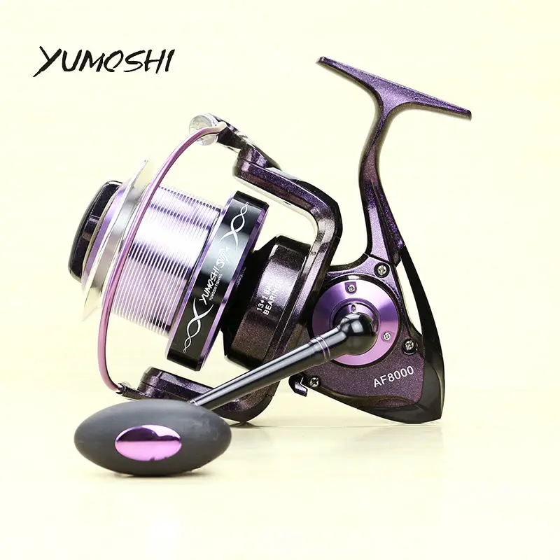 Рыболовная катушка YUMOSHI AF8000 14 шарикоподшипников 13 + 1BB меняющая цвет передаточное