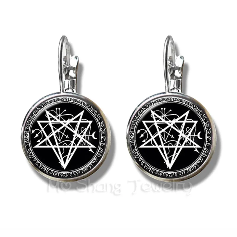 Classic Supernatural Pentagram Glass Earrings Gothic Pendant Satanism Evil Occult Pentacle Jewelry Pagan Charm Stud Ear
Classic Supernatural Pentagram Glass Earrings Gothic Pendant Satanism Evil Occult Pentacle Jewelry Pagan Charm Stud Ear