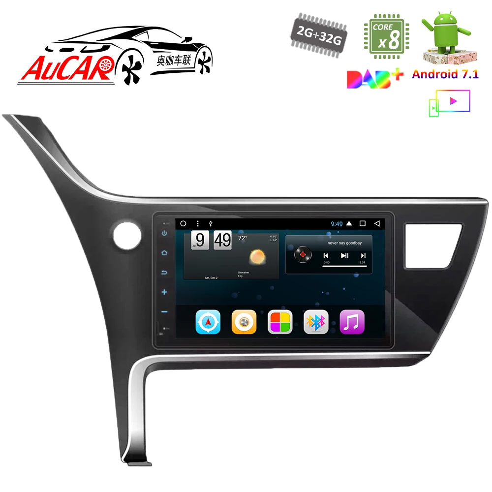 9 дюймовая GPS-навигационная система Android 7,1 для Toyota Corolla 2017 - 2018 Octa core 1024*600 радио с Bluetooth и GPS РАДИО WIFI 4G CarStereo
9 дюймовая GPS-навигационная система Android 7,1 для Toyota Corolla 2017 - 2018 Octa core 1024*600 радио с Bluetooth и GPS РАДИО WIFI 4G CarStereo