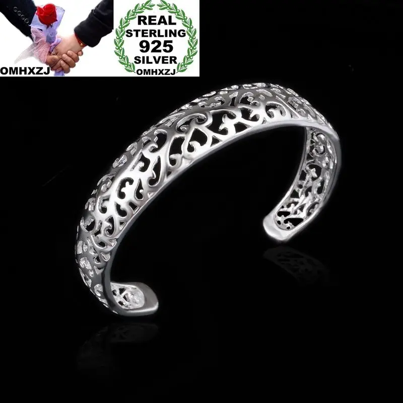 OMHXZJ Wholesale Personality Fashion Unisex Party Wedding Gift Silver Hollow 925 Sterling Silver Cuff Bangle Bracelet BR140
OMHXZJ Wholesale Personality Fashion Unisex Party Wedding Gift Silver Hollow 925 Sterling Silver Cuff Bangle Bracelet BR140
