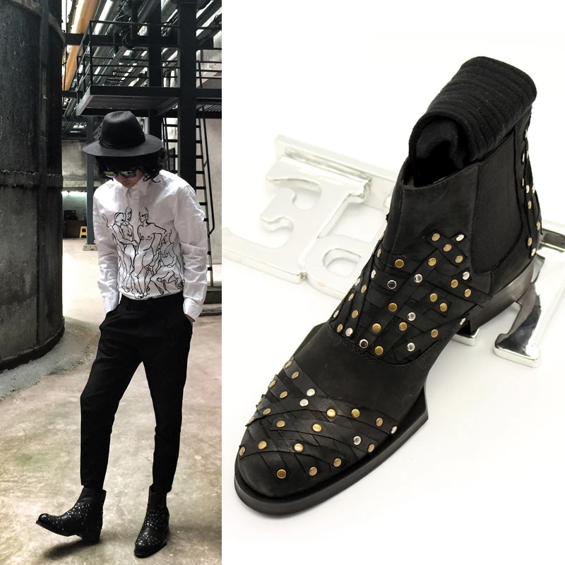 2017 spring/autumn men's genuien leather ankle boots fashion men's rivets Chelsea boots round toe slip on short booties EU45
2017 spring/autumn men's genuien leather ankle boots fashion men's rivets Chelsea boots round toe slip on short booties EU45