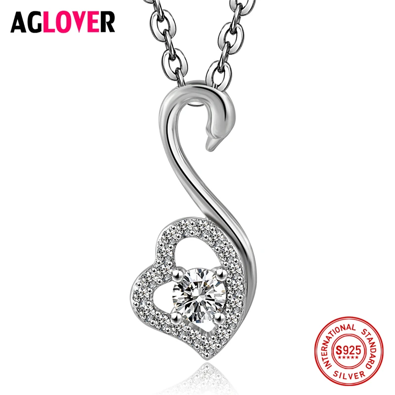 Charm Heart Necklace 100% Sterling Silver Woman Fashion Swan Pendant 925 Silver Necklace High Quality Crystal Female Jewelry
Charm Heart Necklace 100% Sterling Silver Woman Fashion Swan Pendant 925 Silver Necklace High Quality Crystal Female Jewelry