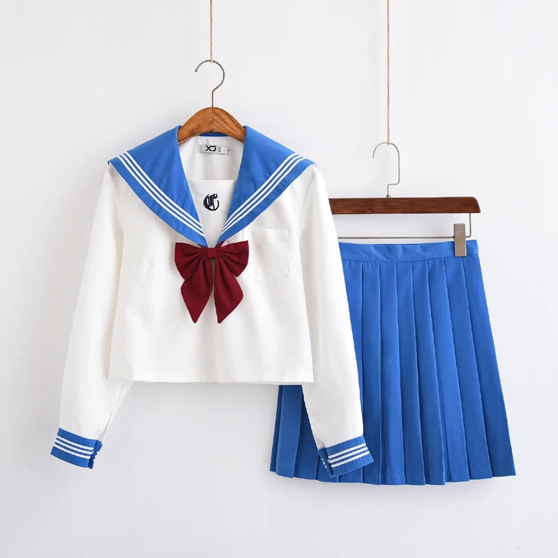 JK uniform long-sleeved sailor suit sweet beauty student school uniform class college style suit
JK uniform long-sleeved sailor suit sweet beauty student school uniform class college style suit