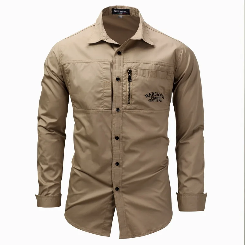 Men's Shirts Casual Cotton Men's Shirts Long Sleeve Zip Pocket Shirt Men's Lapels Brand Clothing Men Shirt Long Sleeve M-3XL
Men's Shirts Casual Cotton Men's Shirts Long Sleeve Zip Pocket Shirt Men's Lapels Brand Clothing Men Shirt Long Sleeve M-3XL