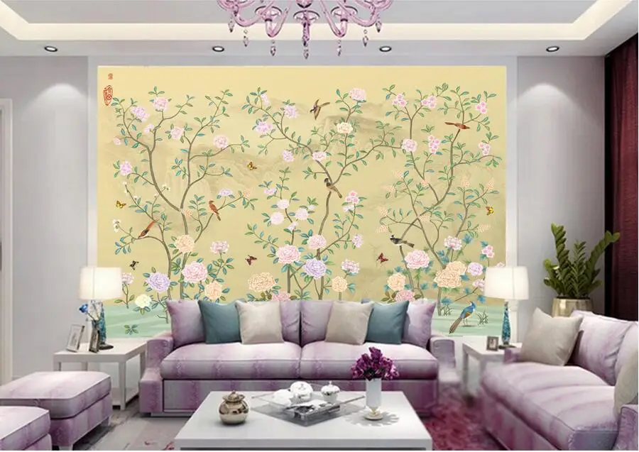 Custom Elegant Chinese flower and bird painting wallpaper papel de parede,living room tv sofa background bedroom larege murals
Custom Elegant Chinese flower and bird painting wallpaper papel de parede,living room tv sofa background bedroom larege murals