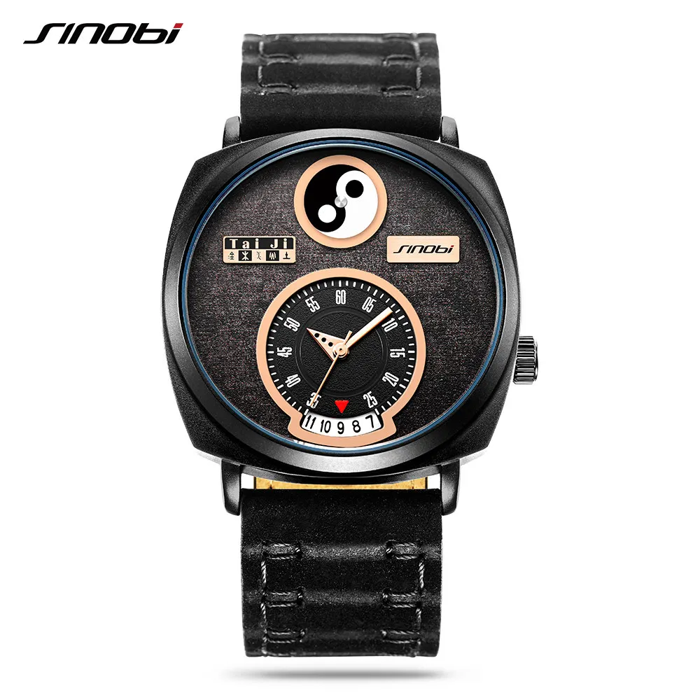 Sinobi Men's Creative Watches Genuine Leather Strap Unique Tai Chi Chinese Kung Fu Yin Yang Elements Concept Modern Watches 2020
Sinobi Men's Creative Watches Genuine Leather Strap Unique Tai Chi Chinese Kung Fu Yin Yang Elements Concept Modern Watches 2020