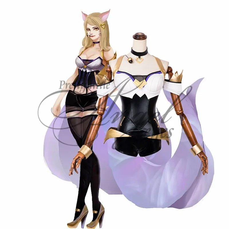 Лига Легенд LOL KDA Ahri K/DA Косплей Костюм Хэллоуин вечерние полный комплект|Игровые
