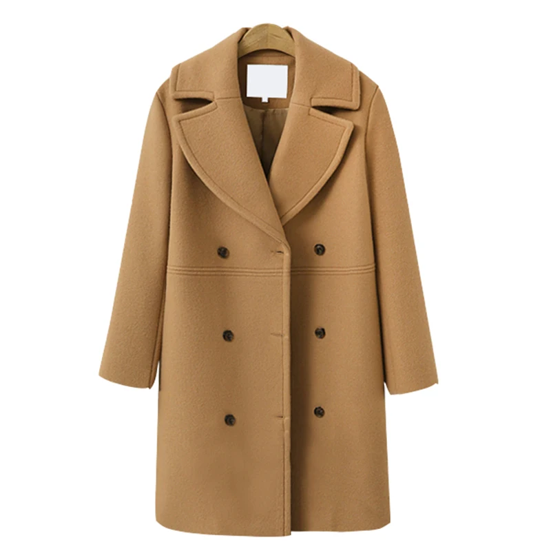 European and American women's autumn and winter fashion woolen coat solid color loose long double-breasted wool coat JQ219
European and American women's autumn and winter fashion woolen coat solid color loose long double-breasted wool coat JQ219