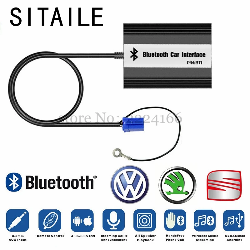 SITAIEL Автомобильный MP3 музыкальный плеер Bluetooth A2DP адаптер для VW Skoda 8Pin 12Pin штекер