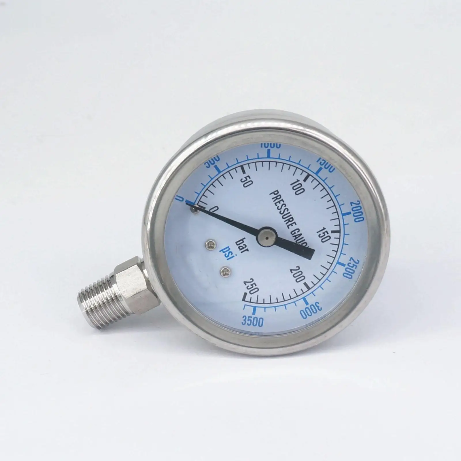 0-250bar 1/8" NPT Male 60mm Dial Pressure Gauge 304 Stainless Bar PSI N2 Steam Brewing Pneumatic Air Gas Water Fuel
0-250bar 1/8" NPT Male 60mm Dial Pressure Gauge 304 Stainless Bar PSI N2 Steam Brewing Pneumatic Air Gas Water Fuel