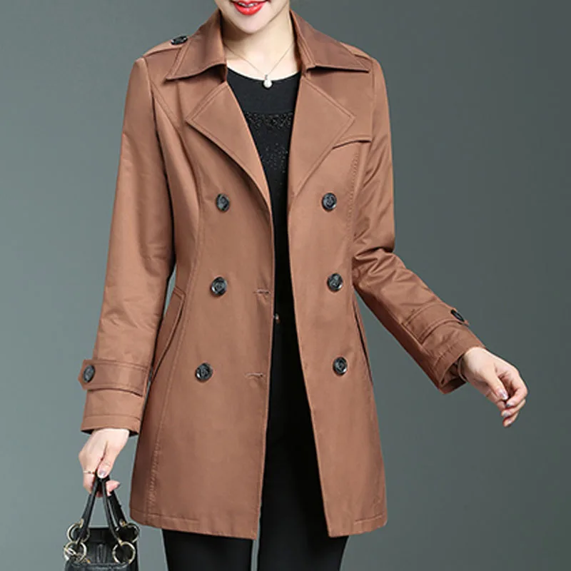 Middle age women's trench coat 2019 spring autumn elegant turn down collar double breasted adjustable sashes outerwear
Middle age women's trench coat 2019 spring autumn elegant turn down collar double breasted adjustable sashes outerwear