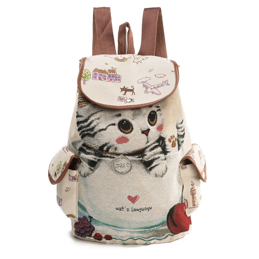 Lovely Cat print Backpack for Women Canvas Backpack Drawstring large capacity packs For Teenage Girls Large Capacity School Bag
Lovely Cat print Backpack for Women Canvas Backpack Drawstring large capacity packs For Teenage Girls Large Capacity School Bag
