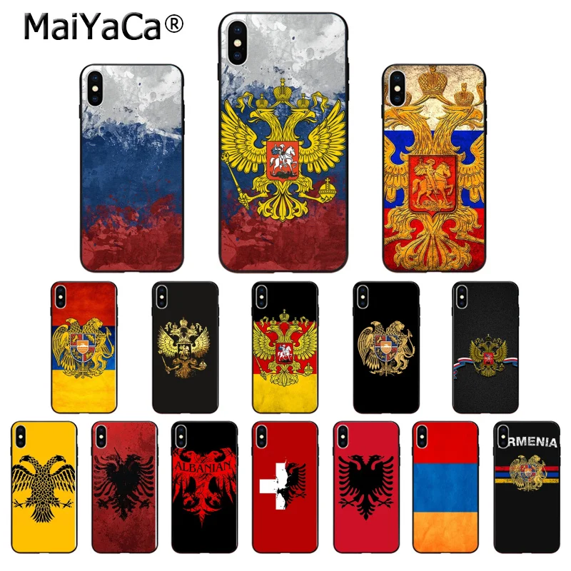 Мягкий силиконовый чехол для телефона MaiYaCa Armenia Albania с флагом России из ТПУ iPhone 5 5Sx