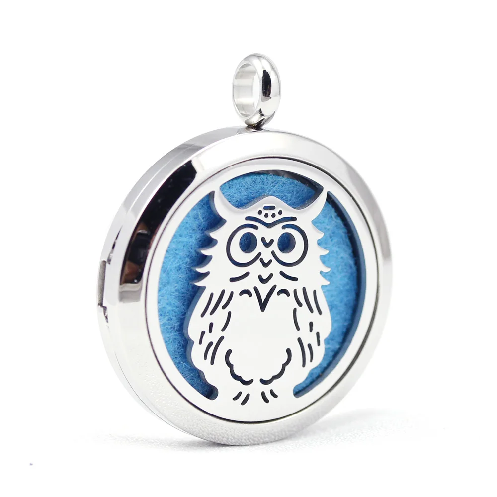 30mm 316L stainless steel cute owl design aroma aromatherapy essential oil diffuser necklace
30mm 316L stainless steel cute owl design aroma aromatherapy essential oil diffuser necklace