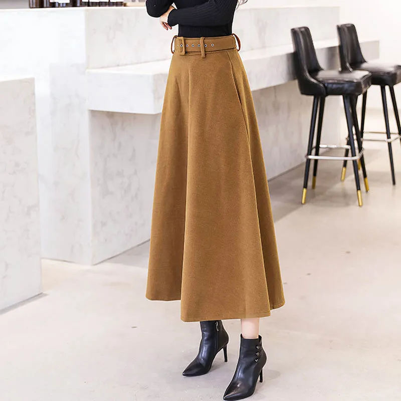 NORMOV 2019 Fashion Winter Women's Wool Skirts With Belt Solid Color Vintage Woolen Skirt Female Streetwear Casual Long 4 Color
NORMOV 2019 Fashion Winter Women's Wool Skirts With Belt Solid Color Vintage Woolen Skirt Female Streetwear Casual Long 4 Color