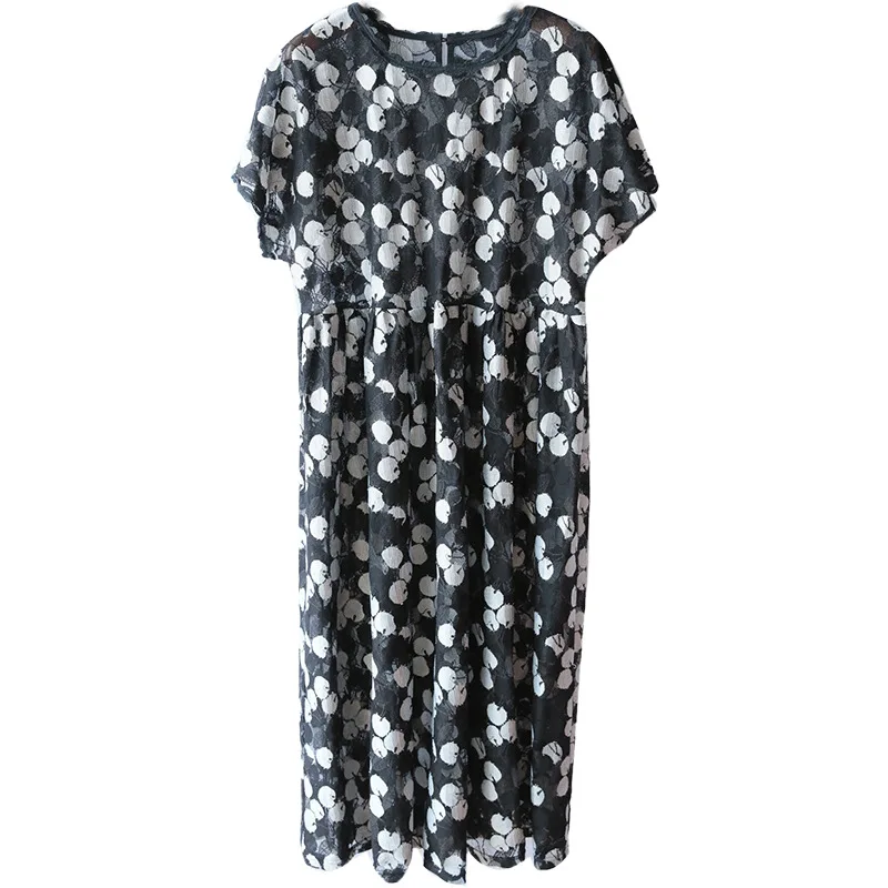 2019 Summer Black Lace Dress Women Short Sleeve O-neck Loose Midi Dress Women Print Apple Casual Ladies Sundress Ropa Mujer
2019 Summer Black Lace Dress Women Short Sleeve O-neck Loose Midi Dress Women Print Apple Casual Ladies Sundress Ropa Mujer