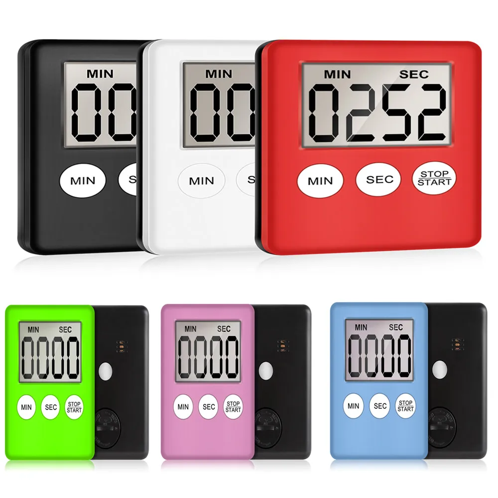 1Pcs 8 Colors Super Thin LCD Digital Screen Kitchen Timer Square Cooking Count Up Countdown Alarm Magnet Clock Temporizador
1Pcs 8 Colors Super Thin LCD Digital Screen Kitchen Timer Square Cooking Count Up Countdown Alarm Magnet Clock Temporizador