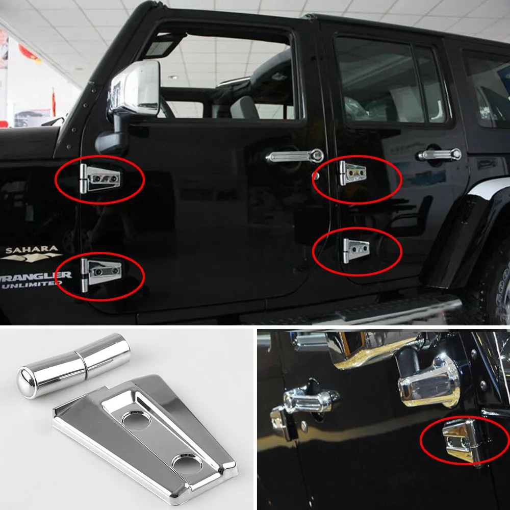 4 шт./компл. хромированные наклейки для автомобиля Jeep Wrangler стильное украшение